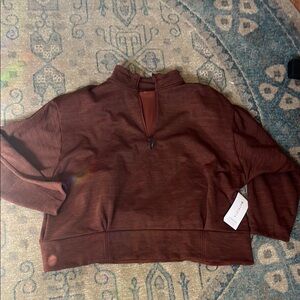Brown Red Quarter-Zip Pullover from Athleta BNWT